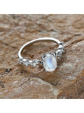 Moonstone Crescent Ring, Sterling Silver, Women, S925