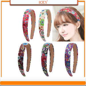 Flower Headbands Kids Women Hairbands Solid Ethnic Headpieces Halloween Easter