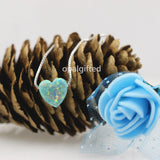 925 Silver Lab Created Opal Heart Necklace Green