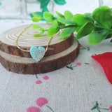 925 Silver Lab Created Opal Heart Necklace Green