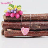 10mm Royal Pink Opal Heart Pendant 925 Silver Necklace