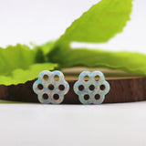 Opal Flower Pendant for Girls, 11x12mm, 7 Holes, Synthetic Opal