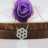 925 Sterling Rose Chain Flower Necklace Synthetic Opal