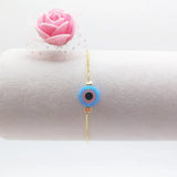 10mm Opal Evil Eye 925 Silver Bracelet