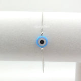 10mm Opal Evil Eye 925 Silver Bracelet