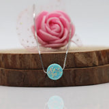 8mm Puff Opal Necklace With 925 Sterling Silver - Many Colors
