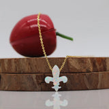 925 Silver Light Opal Flor De Lis Necklace, Fantasy Jewelry, Opal Necklace Gift