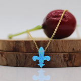 925 Silver Light Opal Flor De Lis Necklace, Fantasy Jewelry, Opal Necklace Gift