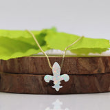 925 Silver Light Opal Flor De Lis Necklace, Fantasy Jewelry, Opal Necklace Gift