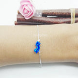5.6x13mm NJ Opal Synthetic Jersey Fire Opal Bracelet 925 Sterling Silver