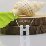 Letter Y Synthetic Opal Pendant Necklace for Women