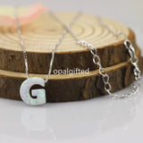 Letter Y Synthetic Opal Pendant Necklace for Women