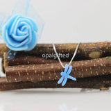 Opal Dragonfly Pendant Necklace Synthetic Animal OP06