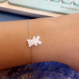 Synthetic Opal Bear Bracelet w/ 925 Silver Chain