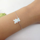 Synthetic Opal Bear Bracelet w/ 925 Silver Chain