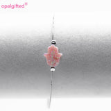 Opal Bracelet 925 Sterling Silver Hamsa Hand Mix Colors 11*13mm