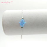 Opal Bracelet 925 Sterling Silver Hamsa Hand Mix Colors 11*13mm