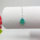 Opal Bracelet 925 Sterling Silver Hamsa Hand Mix Colors 11*13mm