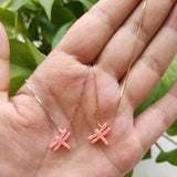 Dragonfly Opal Pendant Silver Chain Necklace for Women
