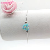 Romantic 10mm Synthetic Opal Heart Bracelet - Women's Opal Stone Bracelet