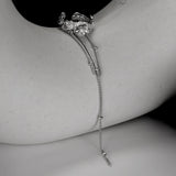 925 Silver Chain Tassel Ear Cuffs Textured Cartilage Earrings