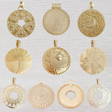 Boho Round Medallion Charms for Necklace Making