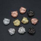 1pc Leopard Wolf Head Copper Bead for Jewelry Making DIY Bracelet