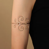 Bohemian Butterfly Leaf Arm Cuff Bracelet Metal Hollow Out Retro Body Bracelet