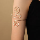 Bohemian Butterfly Leaf Arm Cuff Bracelet Metal Hollow Out Retro Body Bracelet