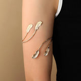 Bohemian Butterfly Leaf Arm Cuff Bracelet Metal Hollow Out Retro Body Bracelet