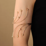 Bohemian Butterfly Leaf Arm Cuff Bracelet Metal Hollow Out Retro Body Bracelet