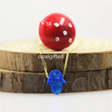Opal Fatima Hand Pendant Necklace 925 Silver Chain 8*10mm OP27