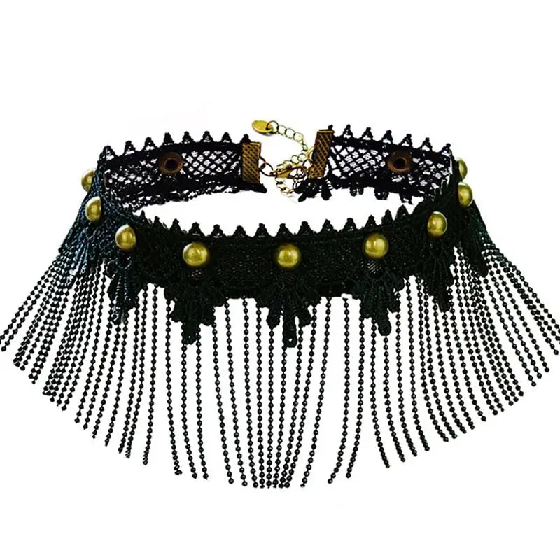 Halloween Choker Necklace Gothic Style Tassel Clavicle Necklace