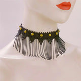 Halloween Choker Necklace Gothic Style Tassel Clavicle Necklace