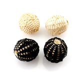 Wooden Rattan Ball Pendants for DIY Jewelry Making