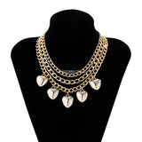 Heart Pendant Clavicle Chain Necklace Muiltlayer Stylish Love-Charm Choker