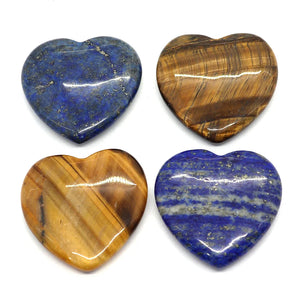 1pc Heart Shaped Ring Cabochons Natural Semi-precious Stone Pendants