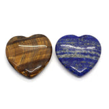1pc Heart Shaped Ring Cabochons Natural Semi-precious Stone Pendants