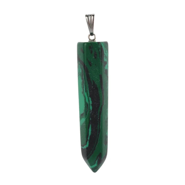 Hexagonal Malachite Opal Turquoise Crystal Pendant DIY Necklace