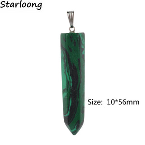Hexagonal Malachite Opal Turquoise Crystal Pendant DIY Necklace