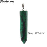 Hexagonal Malachite Opal Turquoise Crystal Pendant DIY Necklace