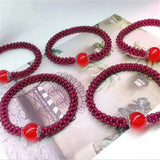 Natural Garnet Crystal Bracelet Women's Vintage Ethnic Jewelry