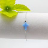 High Synthetic Light Opal Cross Bracelet with 925 Silver Bracelet