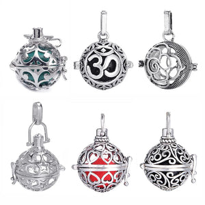 Hollow Cage Filigree Box Diffuser Necklace Locket Pendant