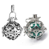 Hollow Cage Filigree Box Diffuser Necklace Locket Pendant