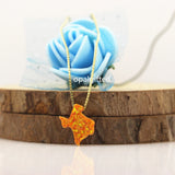 Geometric Opal Necklace 925 Wedding Pendant For Women