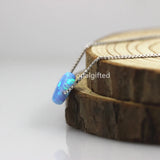 8mm Opal Necklace Mint Green Puff Fire Opal Necklace 925 Silver Box Chain