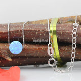 8mm Opal Necklace with 925 Silver Box Chain