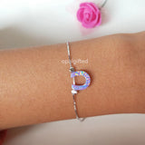 Synthetic Opal Horse Shoe Bracelet 10mm with 925 Sterling Silver Jewelry