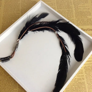 Indian Style Feather Hair Pin Headdress Bohemian Hairclips